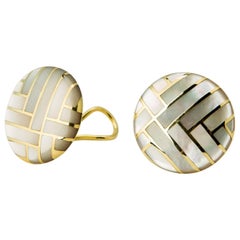 Vintage Angela Cummings Gold and Mother-of-Pearl Earrings