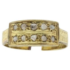 Vintage Diamonds 18K Yellow Gold Simple Band Ring