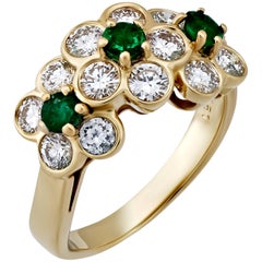 Van Cleef & Arpels Gold Diamond and Emerald Floral Ring 12