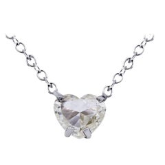 1.02 Carat Heart Shape Diamond Pendant Necklace