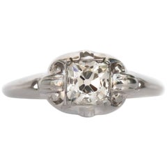 GIA Certified 0.57 Carat Diamond White Gold Engagement Ring