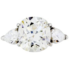 7.28 Carat GIA Cushion Cut Diamond Engagement Three-Stone Ring 11