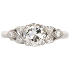 GIA Certified 0.87 Carat Diamond Platinum Engagement Ring