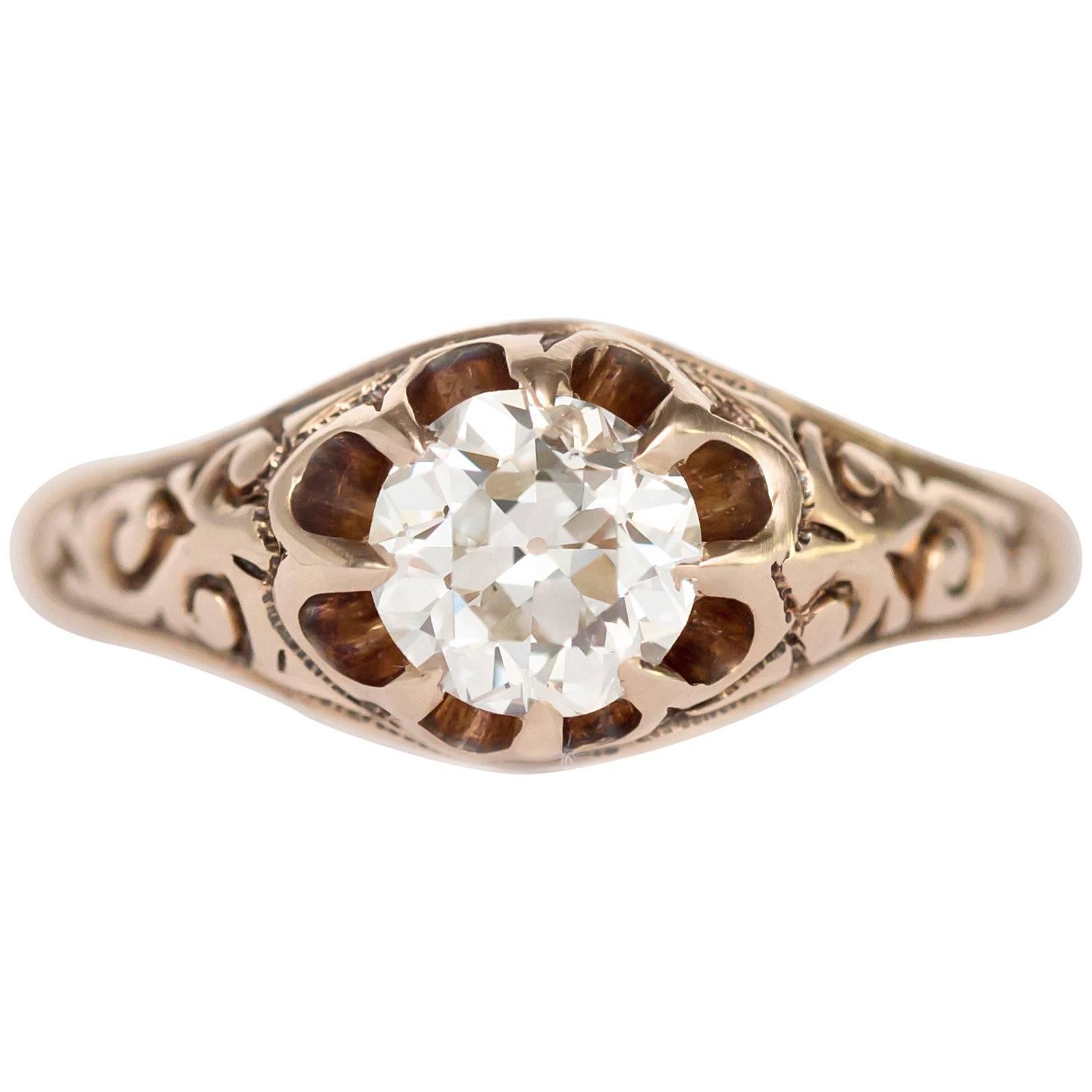 GIA Certified 0.62 Carat Diamond Rose Gold Engagement Ring