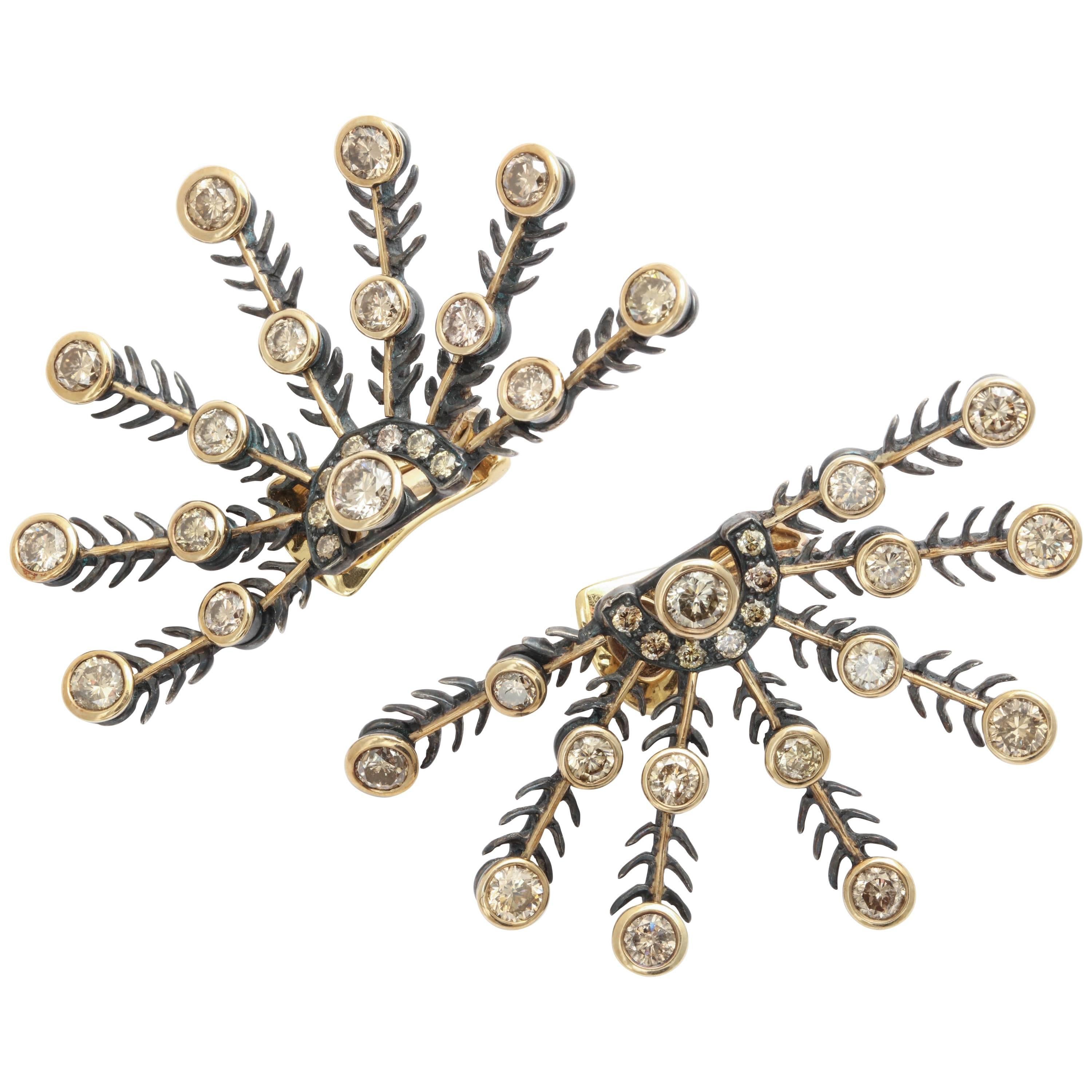 Marilyn Cooperman Snowflake Diamond Earrings