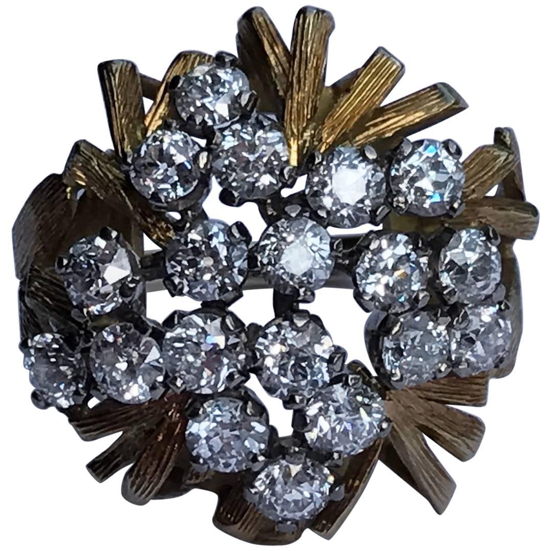1970s Diamond Cluster Ring