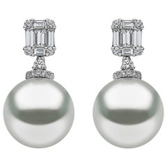 Yoko London South Sea Pearl and Diamond Earrings set in 18K