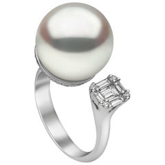 Yoko London South Sea pearl and white diamond ring in white gold