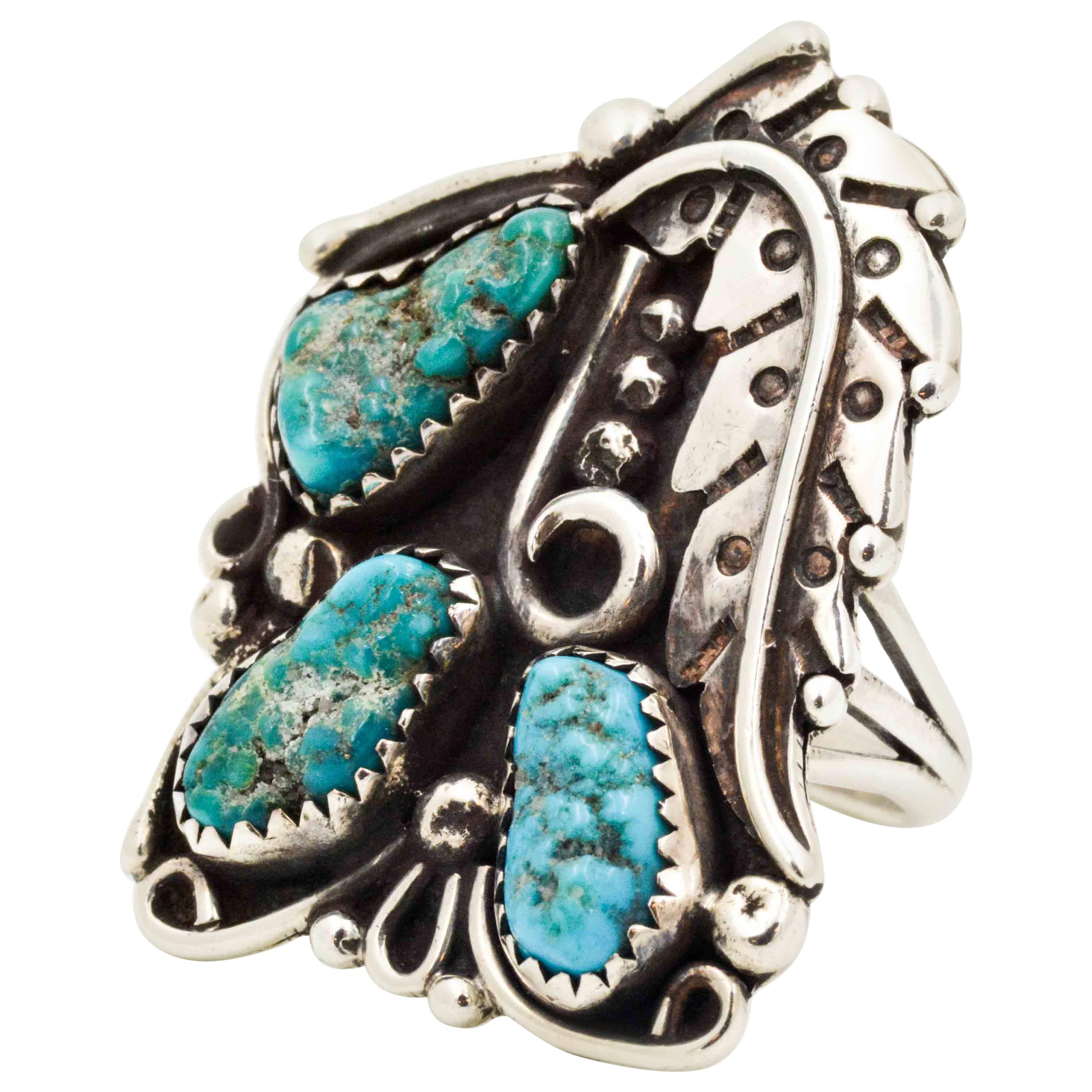 Sterling Silver and Turquoise Native American Ring