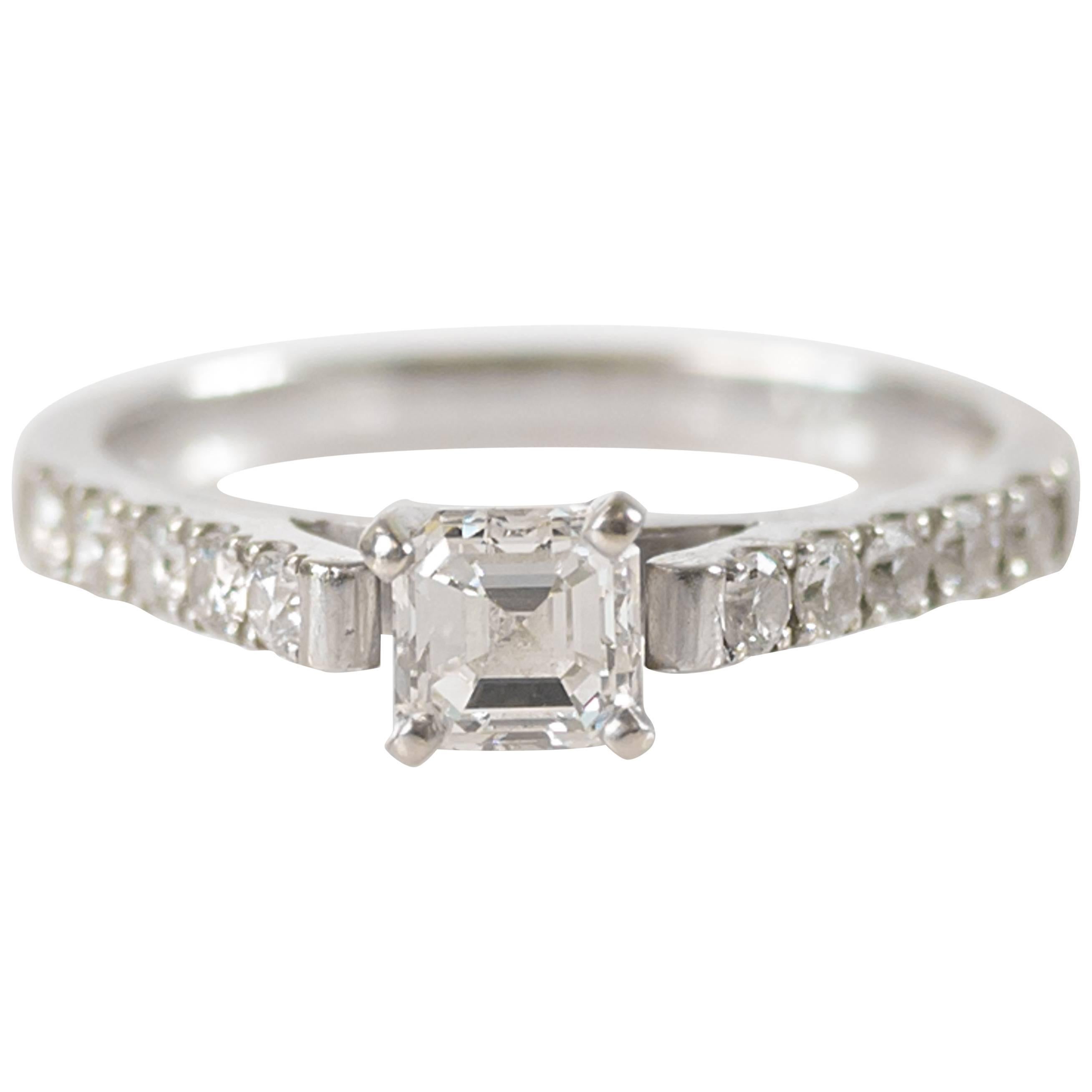 GIA Certified 0.56 Carat Diamond and 14K Gold Engagement Ring For Sale