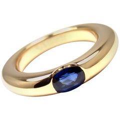 Cartier Ellipse Sapphire Yellow Gold Band Ring