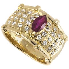 Yellow Gold Ruby and Diamond Dress Ring 5