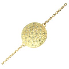 Performance Art : DIAMONDS IN LOVE on PLANET LOVE Yellow Gold Plated  Bracelet 