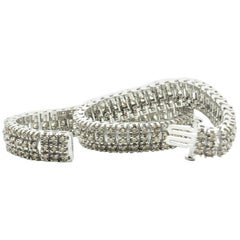 Champagne Diamond  Triple Articulated Tennis Bracelet