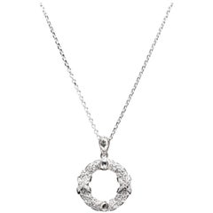 Edwardian Rose Cut Diamond Wreath Pendant in Platinum