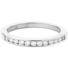 Contemporary Channel Set Diamond Wedding Band in White Gold