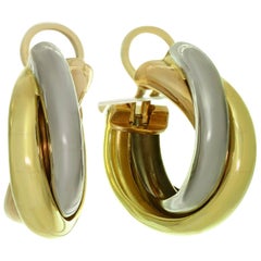 Cartier Trinity Tri-Gold Large Model Wrap Earrings