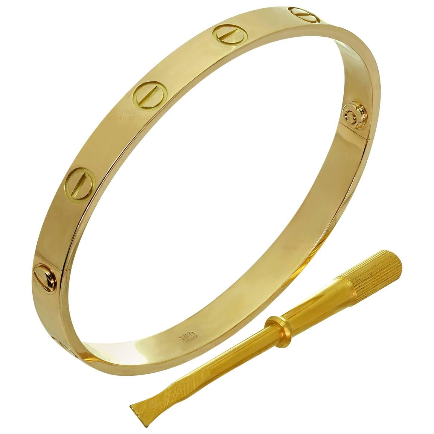 Cartier Love Yellow Gold Bracelet Sz.18