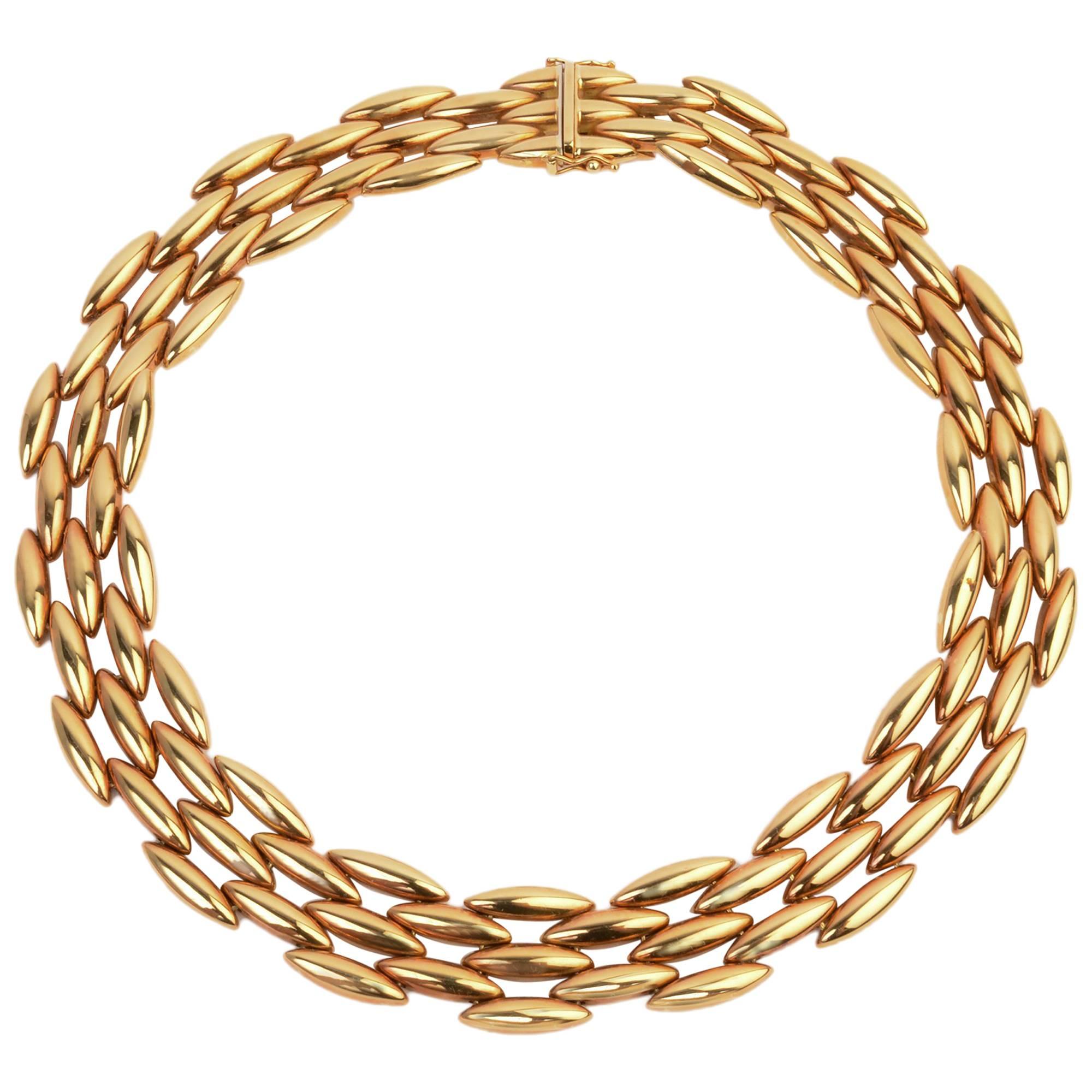 Cartier Navette Link Gold Necklace