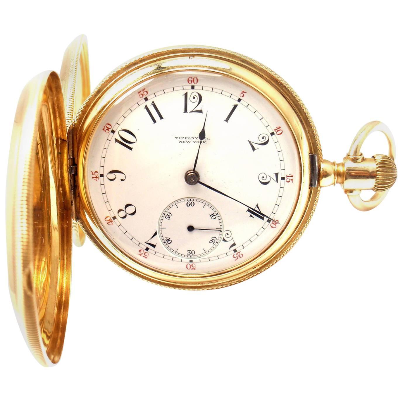Tiffany & Co. Yellow Gold Triple Signed Hunter Case Pocket Watch