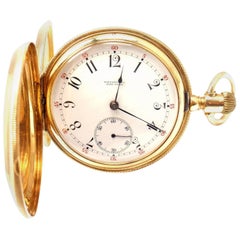 Vintage Tiffany & Co. Yellow Gold Triple Signed Hunter Case Pocket Watch