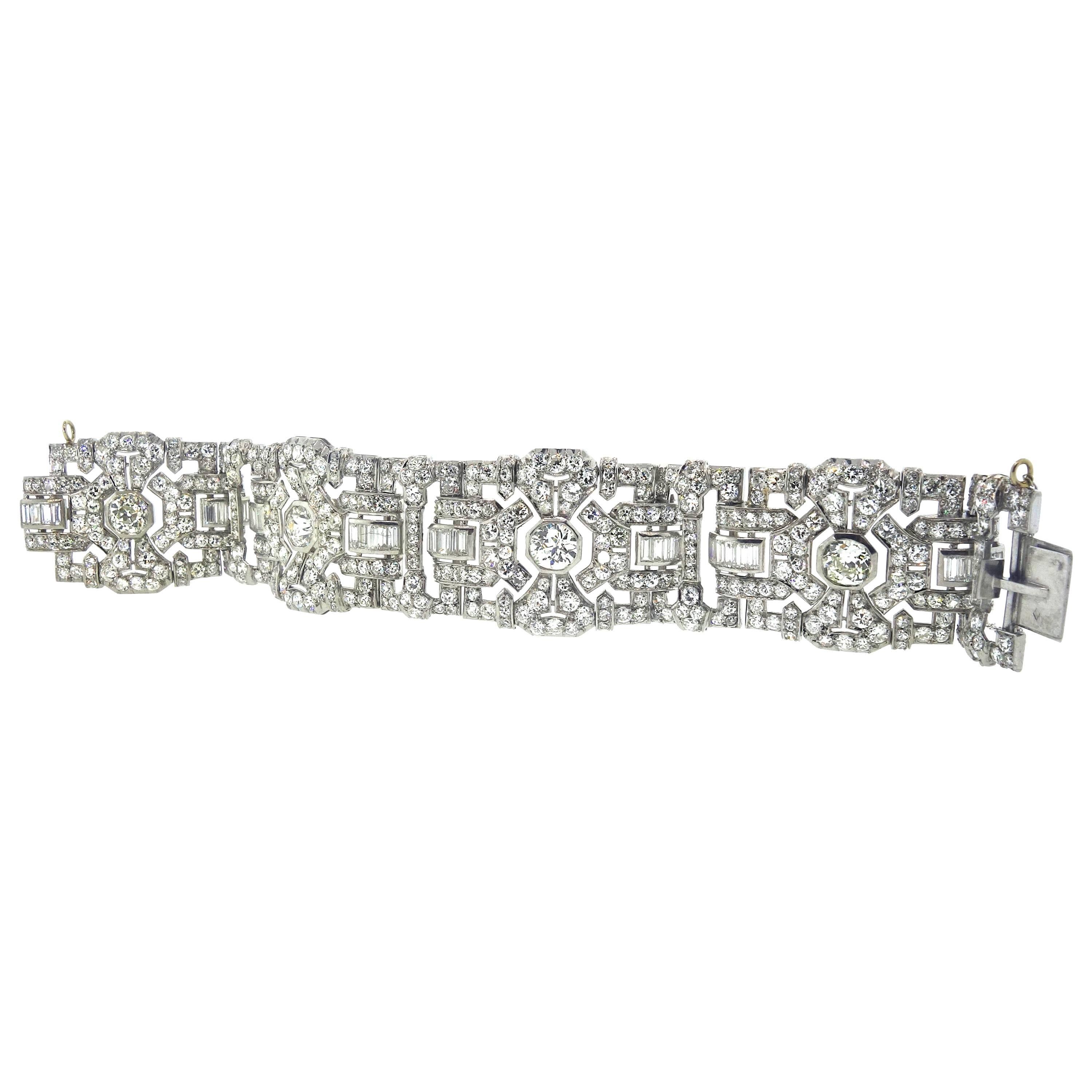 Art Deco Diamond Platinum French Bracelet