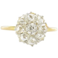 French 19th Century Napoleon III Gold Diamond Cluster Ring 6