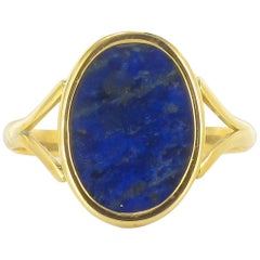 1900s 18 Carat Gold Natural Lapis Lazuli Ring