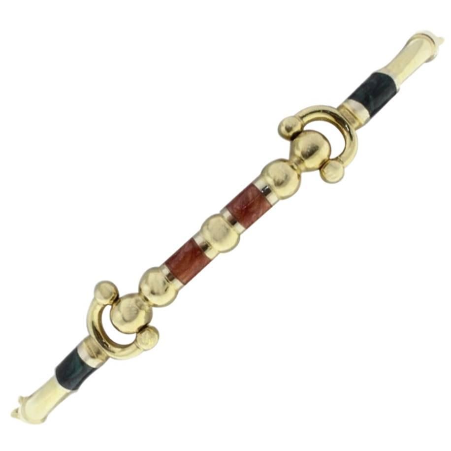 18 kt Gold Bracelet with Colored Enamel