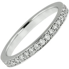 18 Karat White Gold 1.20 Carat Diamond Eternity Band Ring 12
