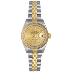Retro Rolex Ladies Yellow Gold Stainless Steel President Automatic Wristwatch Ref 6917