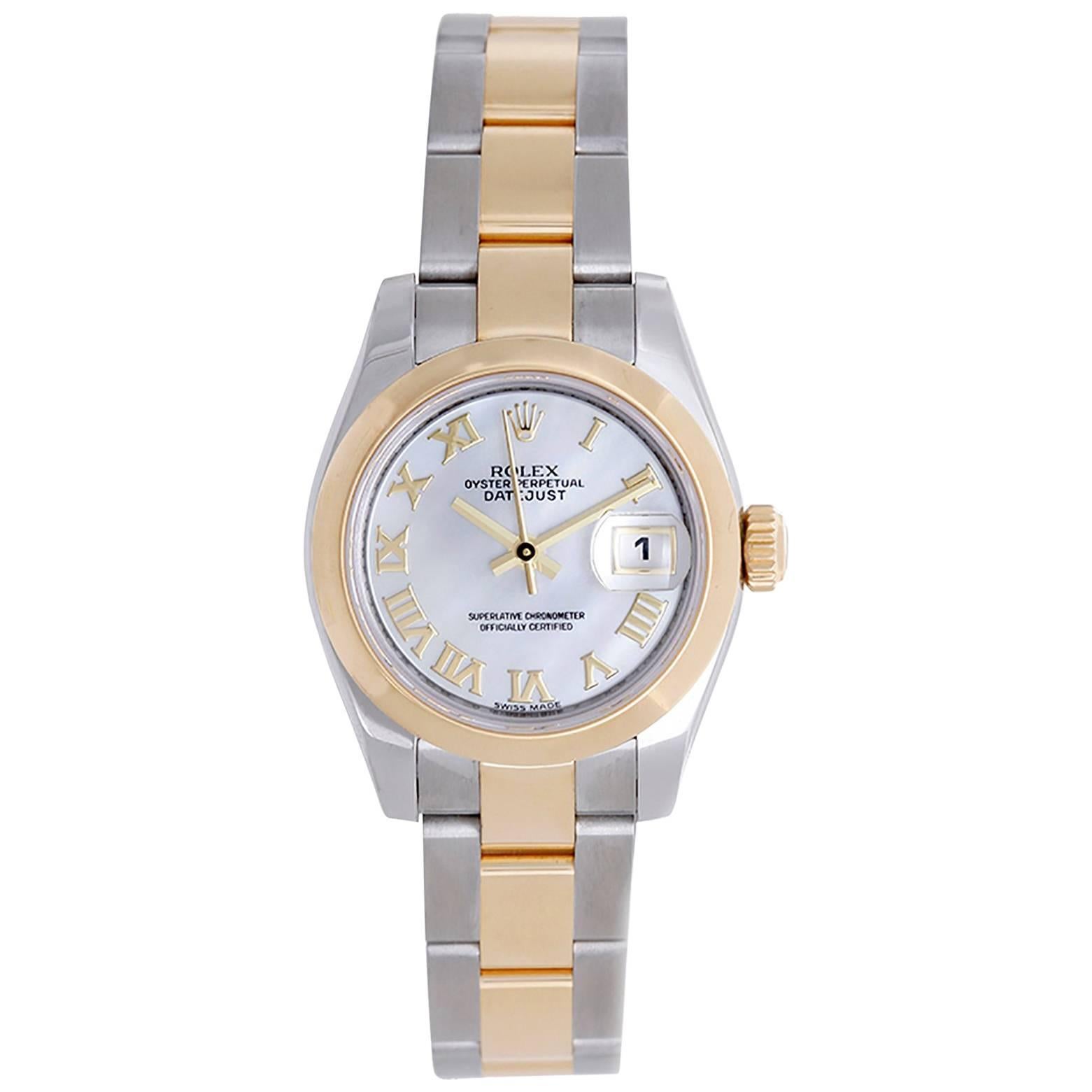 Rolex Ladies Yellow Gold Stainless Steel Datejust Automatic Wristwatch