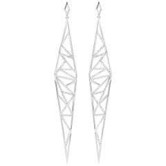 Sophie Birgitt 18 Karat Yellow Gold Geometric Diamond Drop Earrings 5