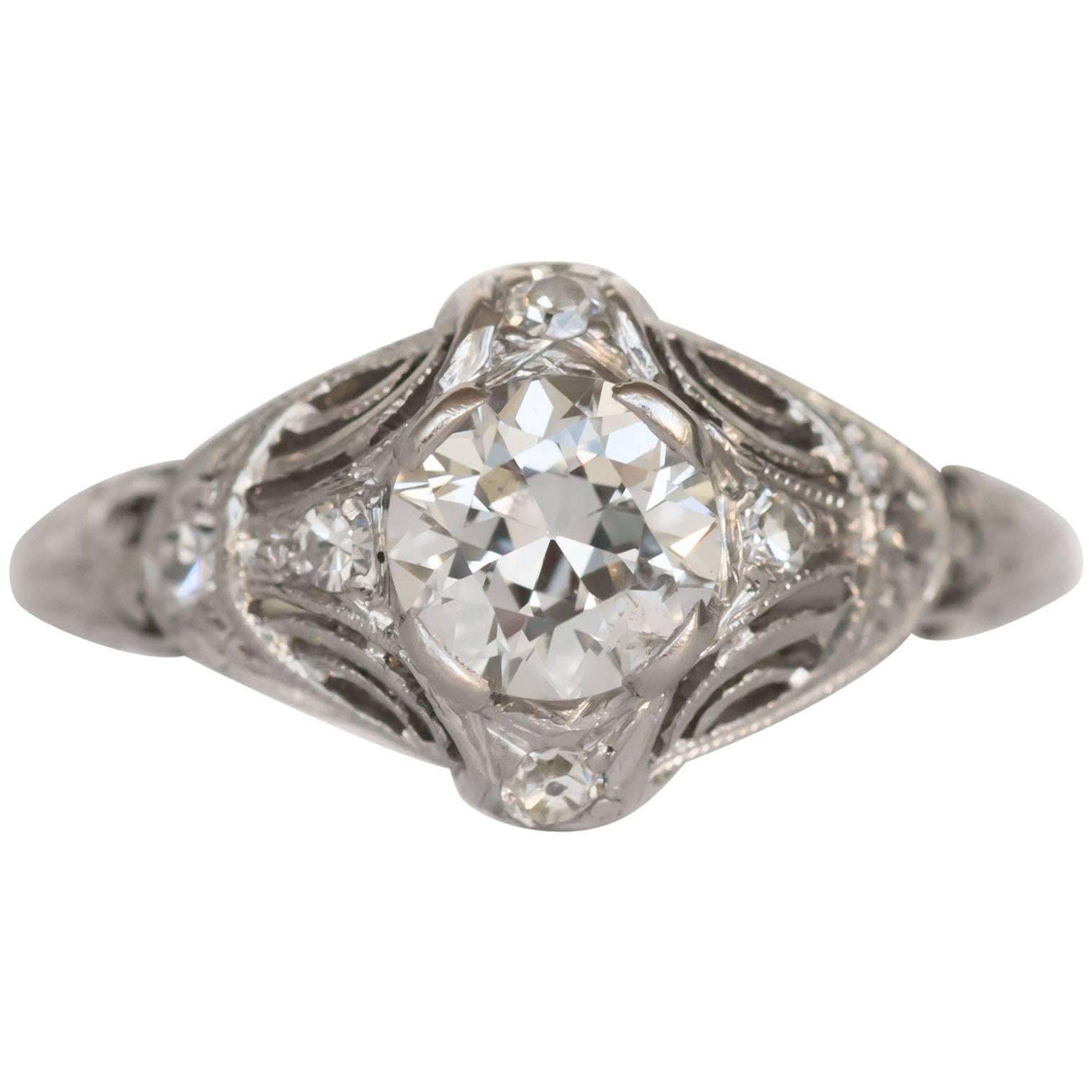 GIA Certified 0.60 Carat Diamond Platinum Engagement Ring