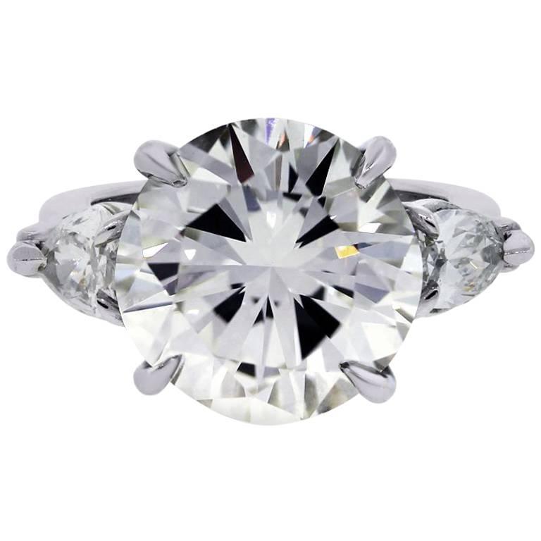 GIA Certified 5.03 Carat Round Brilliant Diamond Engagement Ring
