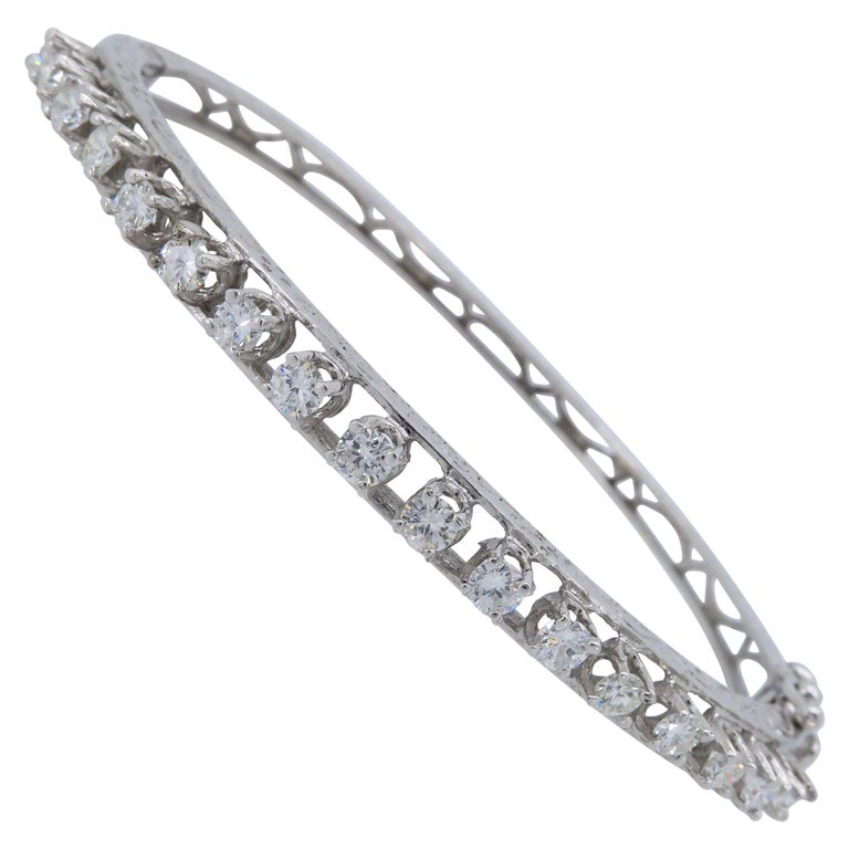 Vintage Diamond Bangle Bracelet at 1stDibs