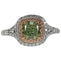 Natural Green Diamond Ring
