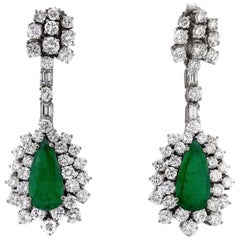 Emerald Diamond Drop Earrings