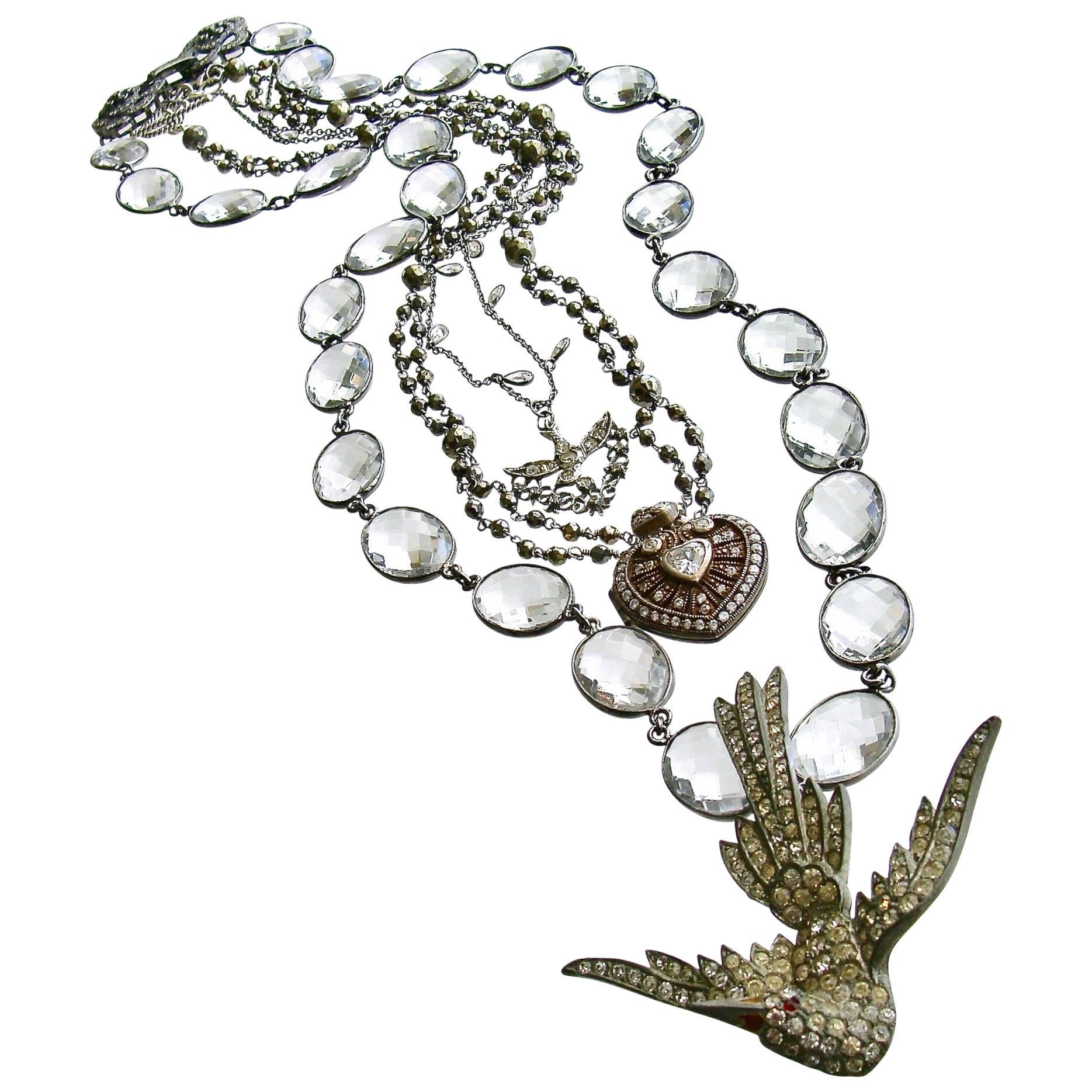 Saint Esprit Dove, Paste Heart Vinaigrette, Rock Crystal Layering Necklaces