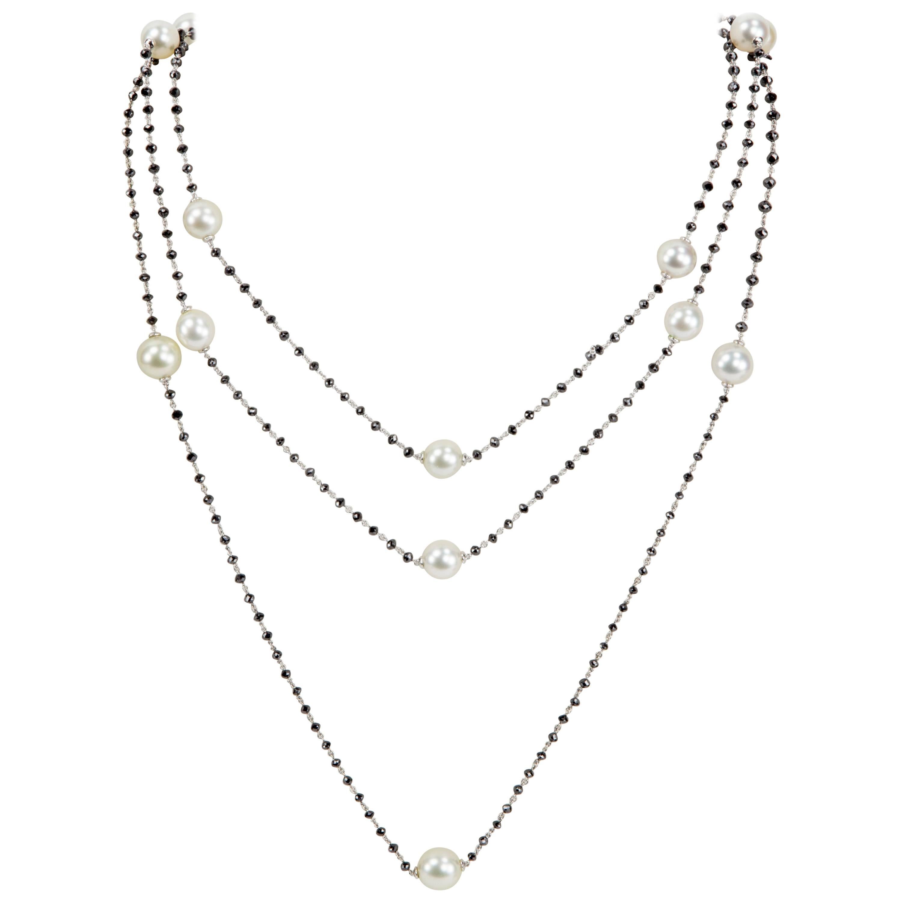 South Sea Pearls and Diamonds Gold Necklace