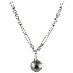 South Sea Pearl, Diamond and 18K Gold Necklace