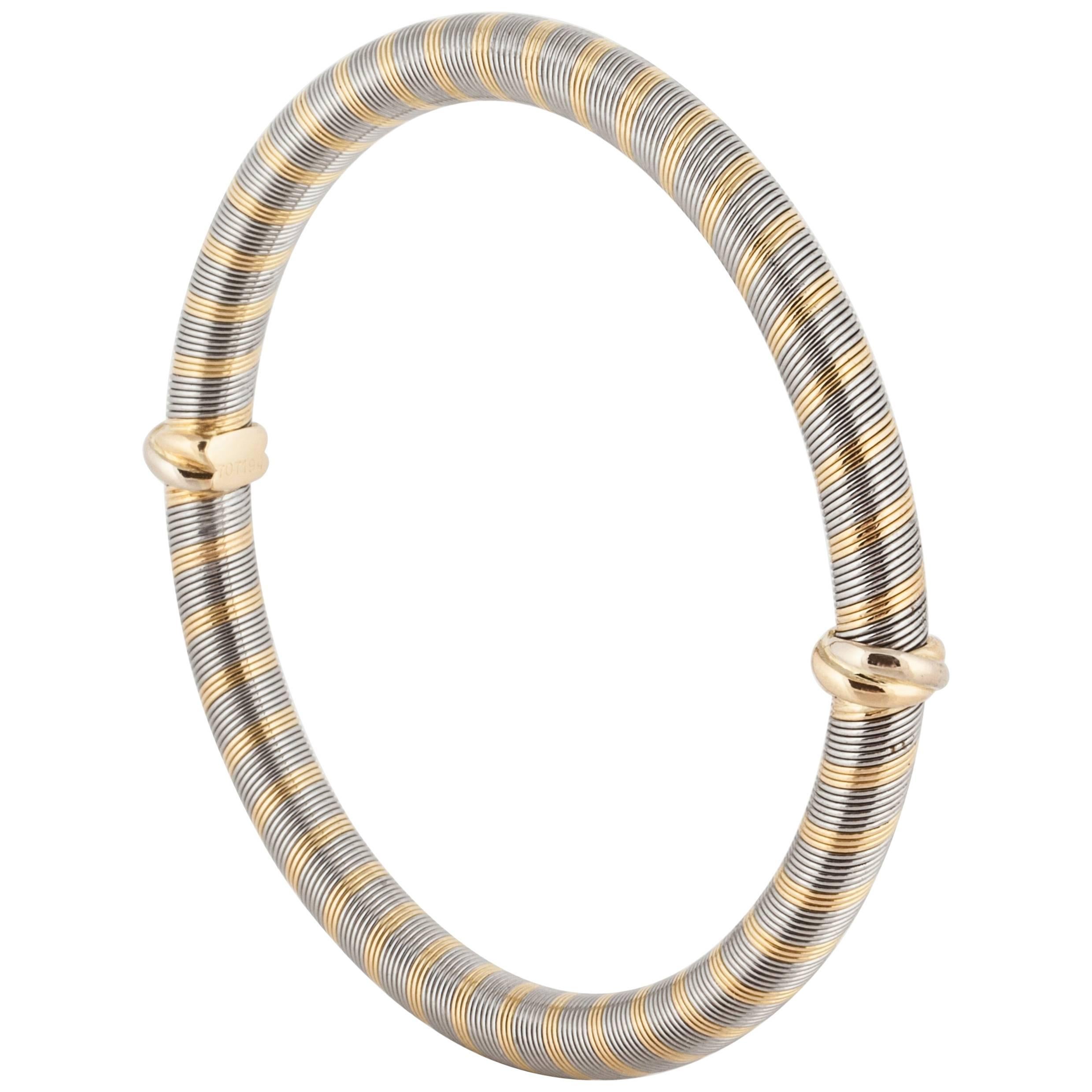 Cartier 18K White and Yellow Gold Bangle Bracelet