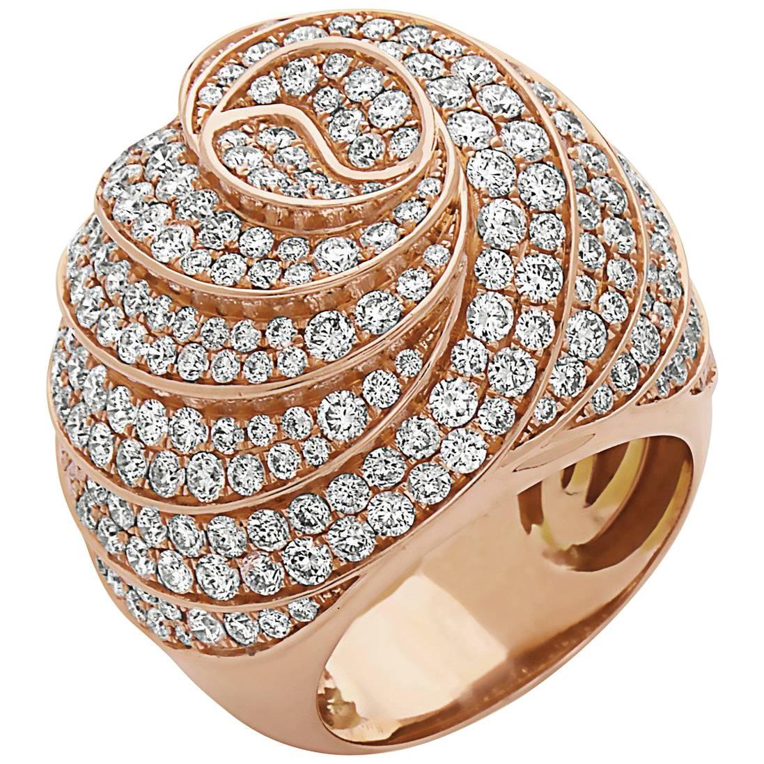 Emilio Jewelry Micro Pave Diamond Rose Gold Ring