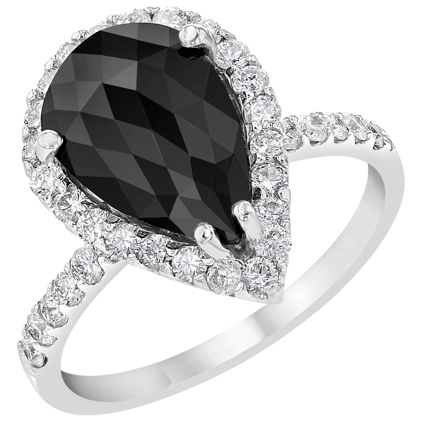 2.53 Carat Black Diamond Engagement Ring