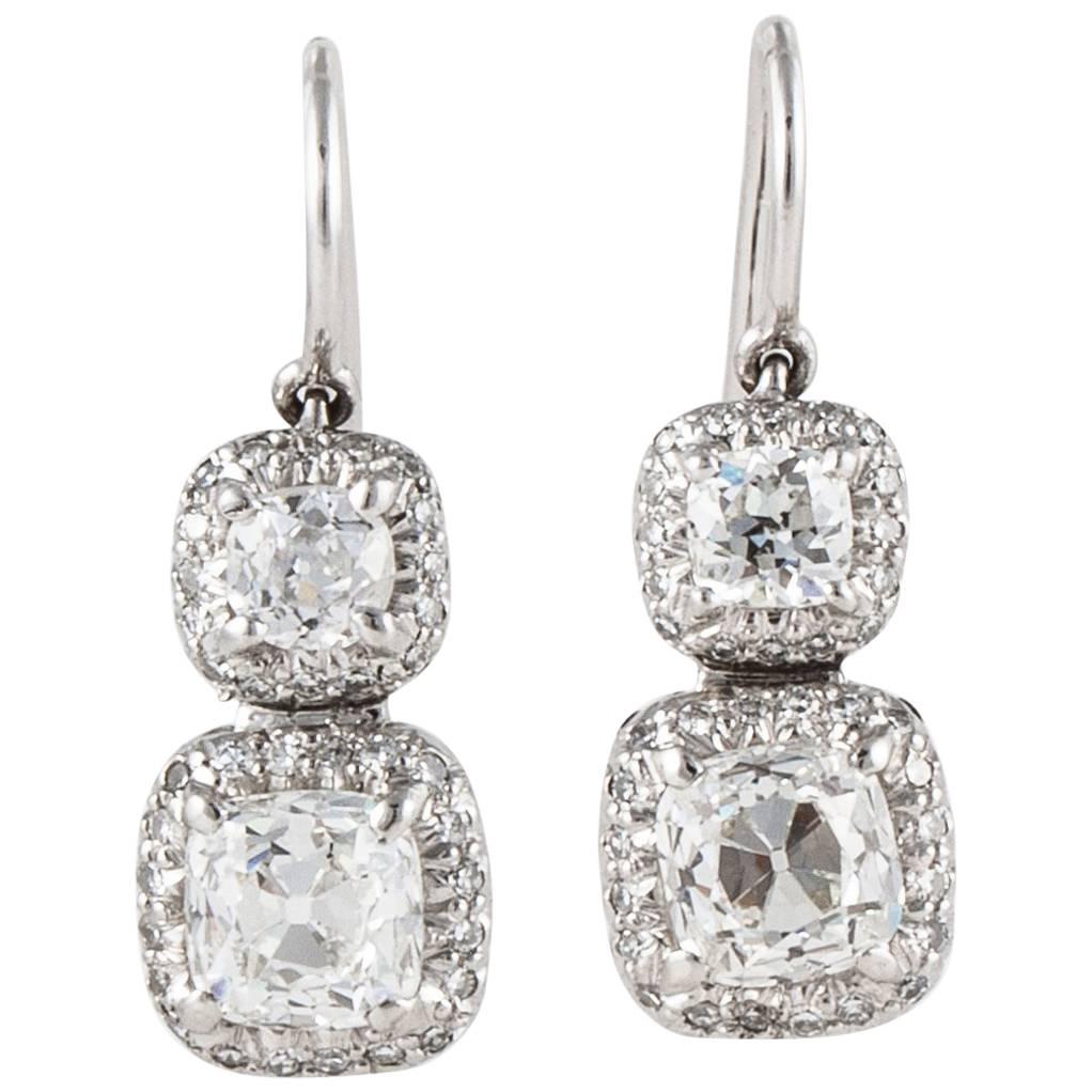 Magnificent Old Mine Diamond Earrings at 1stDibs