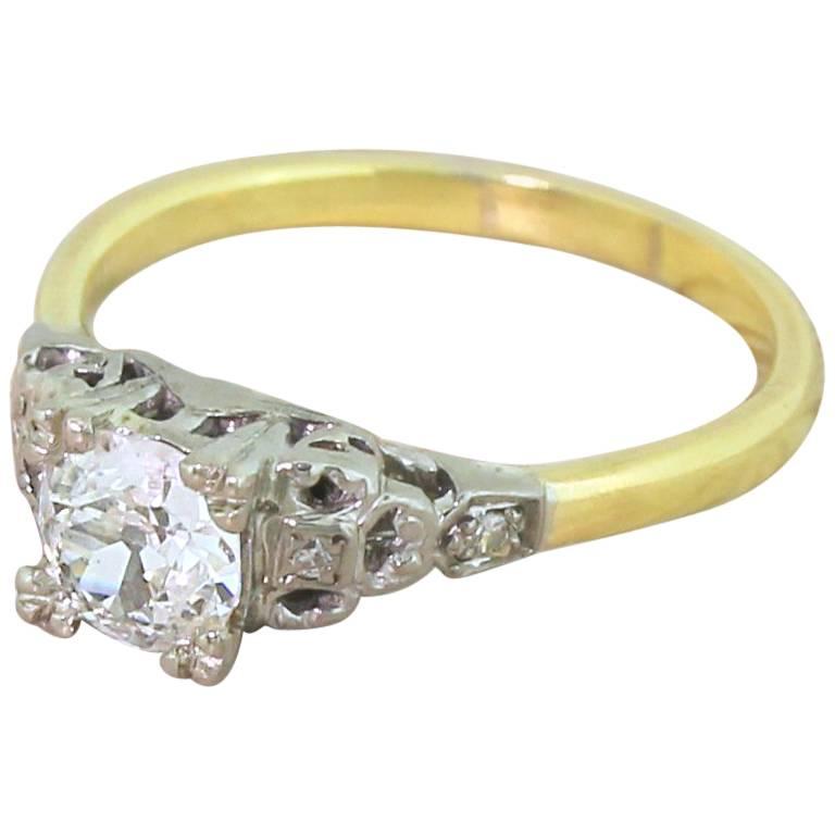 Edwardian 0.66 Carat Old Cut Diamond Engagement Ring