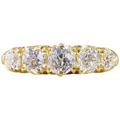 Antique Late Victorian Diamond Five-Stone Ring in 18 Carat Gold