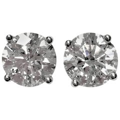 4.60 Carat Total Weight Diamond Ear Studs 8
