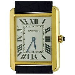 Cartier Stainless Steel Tank solo 2742 Quartz Wristwatch 