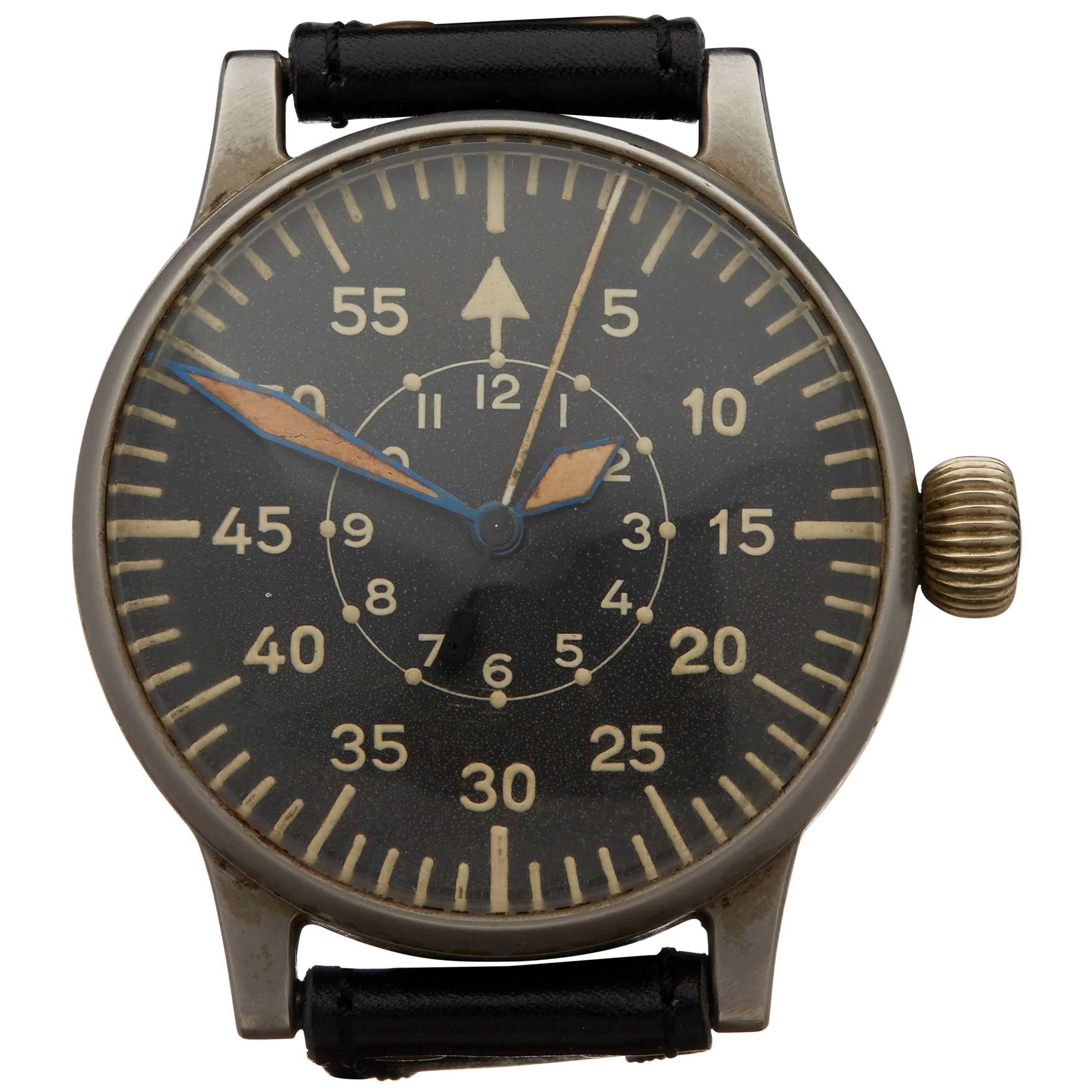 A. Lange 
Sohne Stainless Steel Luftwaffe Mechanical Wristwatch, 1943